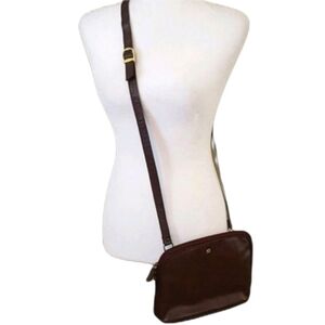 Etienne Aigner Vintage Oxblood‎ Gold Logo Leather Crossbody Bag